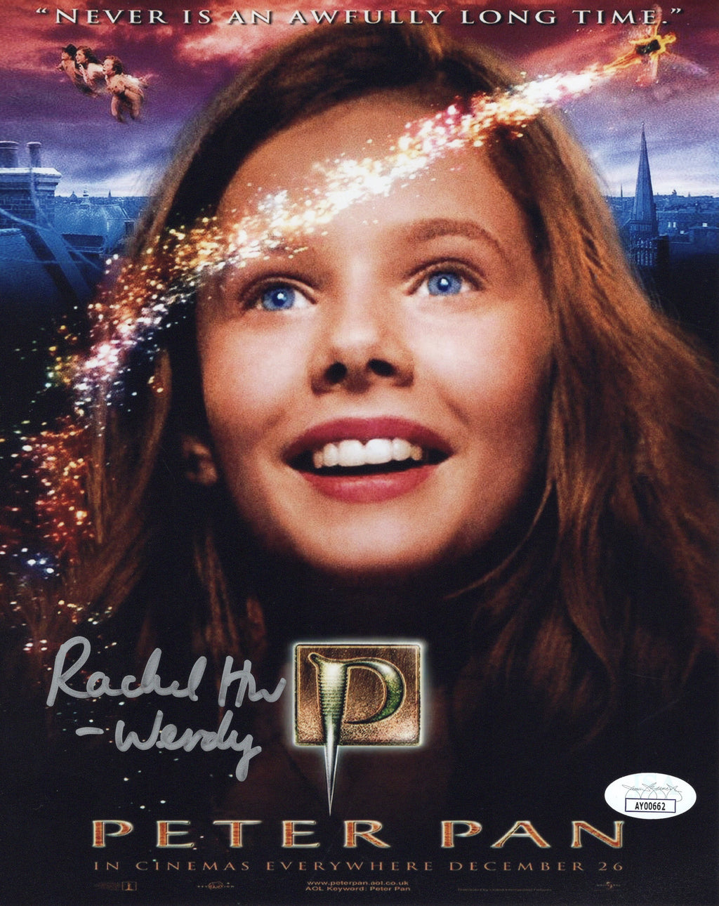 Rachel Hurd-Wood autographed signed inscribed 8x10 photo Peter Pan JSA COA Wendy