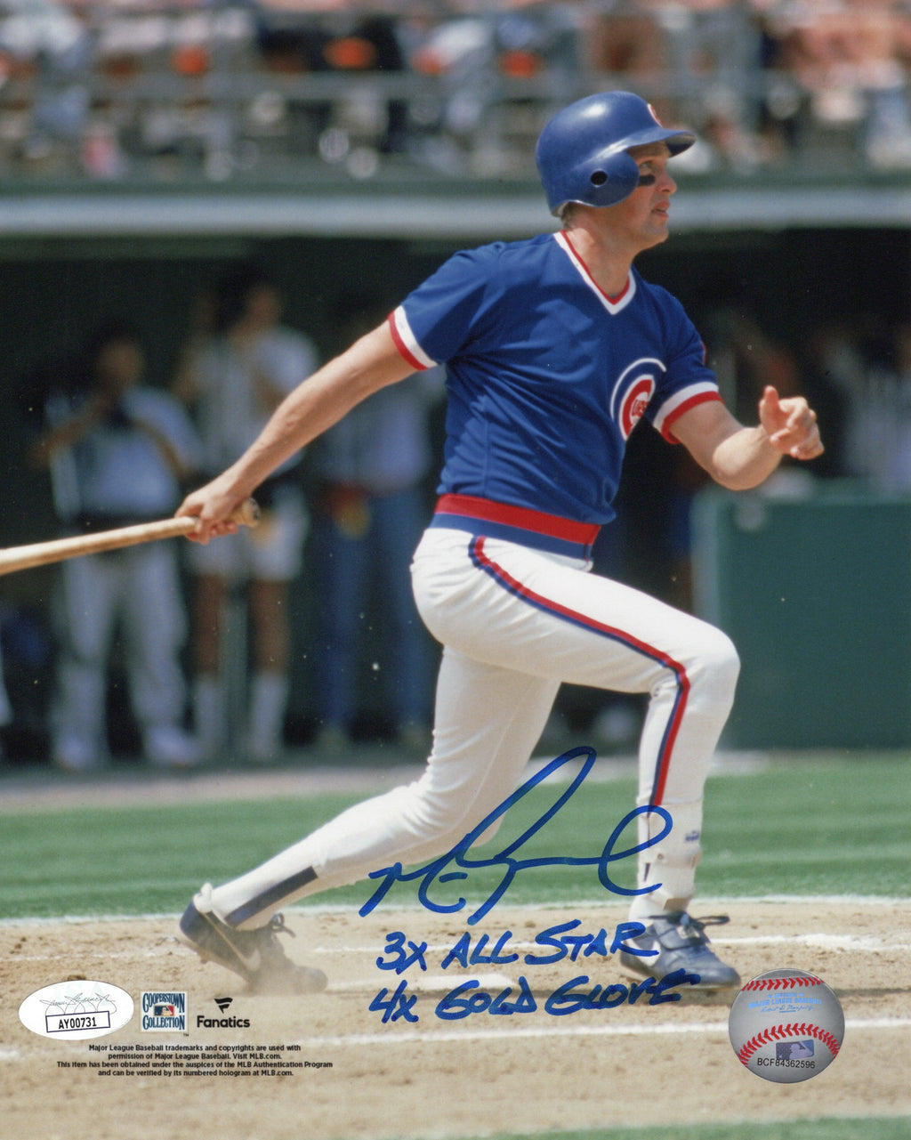 Mark Grace signed double inscribed 8x10 photo MLB Chicago Cubs JSA COA