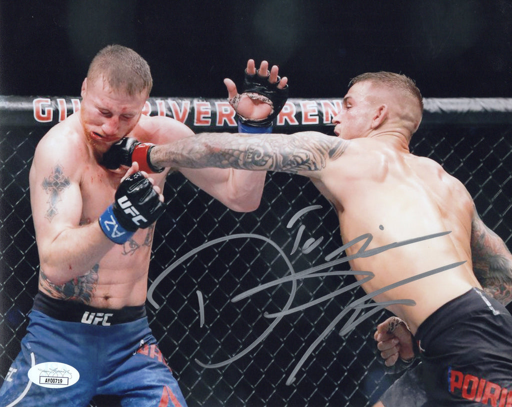 Dustin Poirier autographed inscribed 8x10 photo UFC JSA COA Justin Gaethje