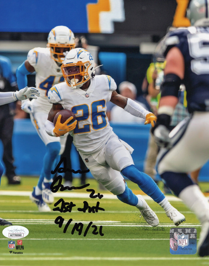 Asante Samuel Jr. autographed inscribed 8x10 photo NFL Los Angeles Chargers JSA