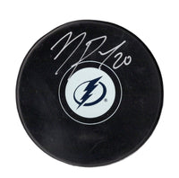 Nick Paul autographed signed logo puck NHL Tampa bay lightning JSA COA