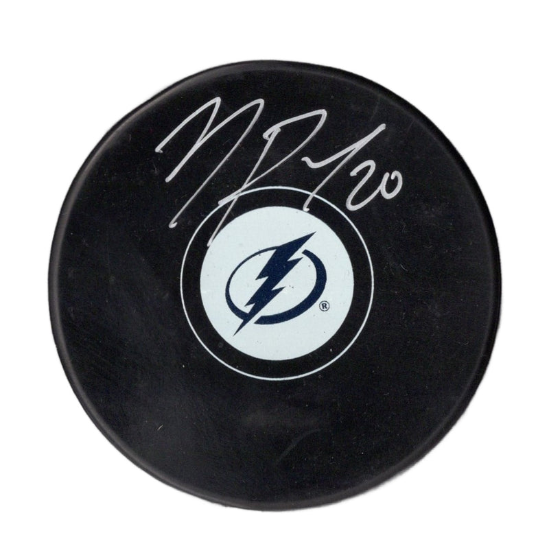 Nick Paul autographed signed logo puck NHL Tampa bay lightning JSA COA