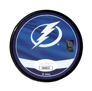 Nick Paul autographed signed logo puck NHL Tampa bay lightning JSA COA