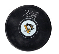 Jake Guentzel autographed signed logo puck NHL Pittsburgh Penguins JSA COA