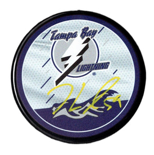 Jake Guentzel autographed signed logo puck NHL Tampa bay lightning JSA COA