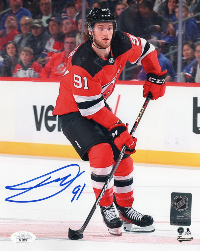 Dawson Mercer autographed signed 8x10 photo NHL New Jersey Devils JSA