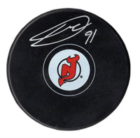 Dawson Mercer autographed signed logo puck NHL New Jersey Devils JSA COA