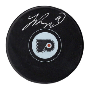 Jamie Drysdale autographed signed logo puck NHL Philadelphia Flyers JSA COA