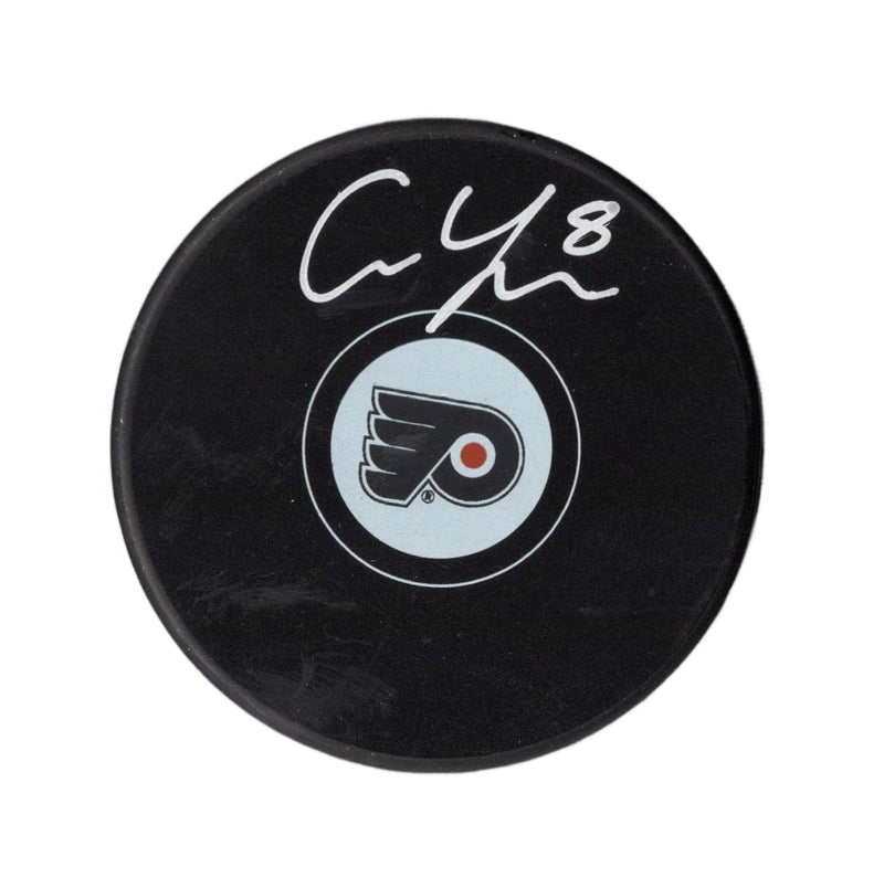 Cam York autographed signed logo puck NHL Philadelphia Flyers JSA COA