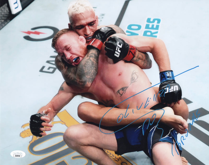 Charles Oliveira autograph signed 11x14 photo UFC JSA COA Justine Gaethje