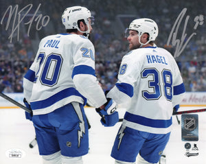 Brandon Hagel & Nick Paul autographed signed 8x10 photo Tampa Bay Lightning JSA