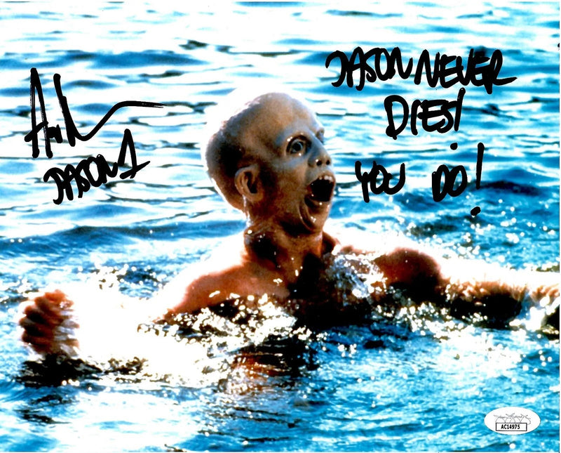 Ari Lehman signed inscribed 8x10 photo Jason Voorhees Friday The 13th JSA COA