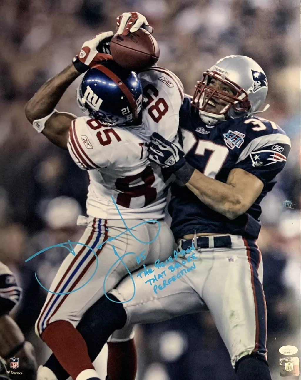 David Tyree autographed signed inscribed 16x20 photo NFL New York Giants JSA COA