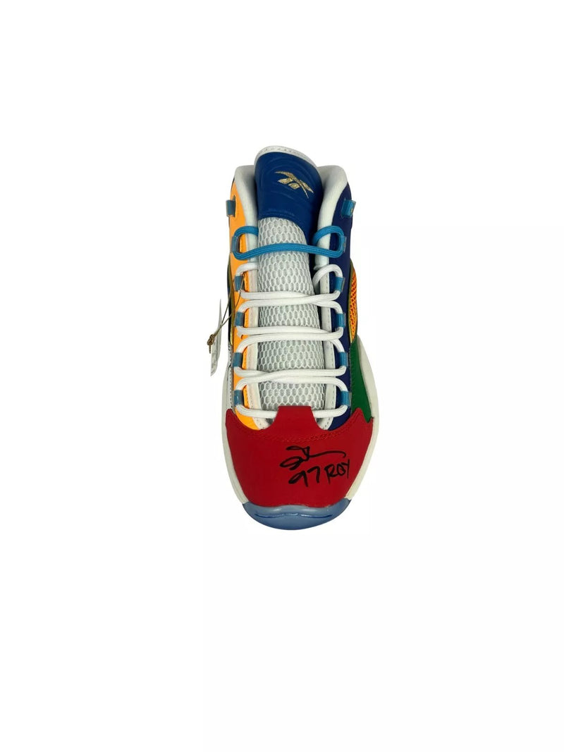 Allen Iverson signed inscribed draft Sneaker pair Philadelphia 76er's JSA COA