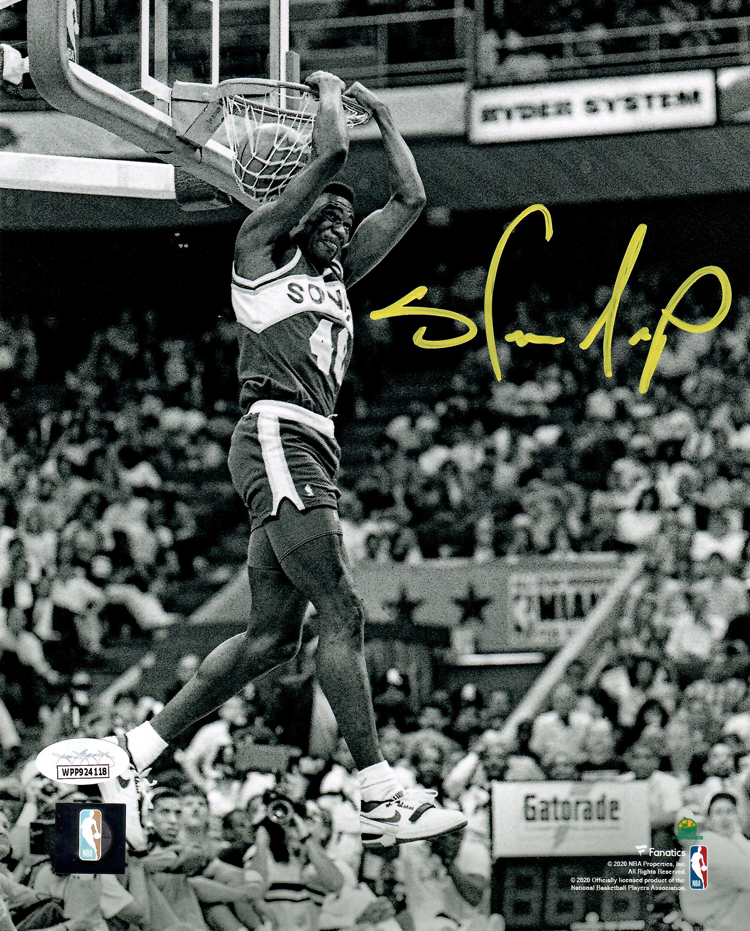 Autographed/Signed Shawn Kemp Seattle Green Basketball Jersey JSA COA