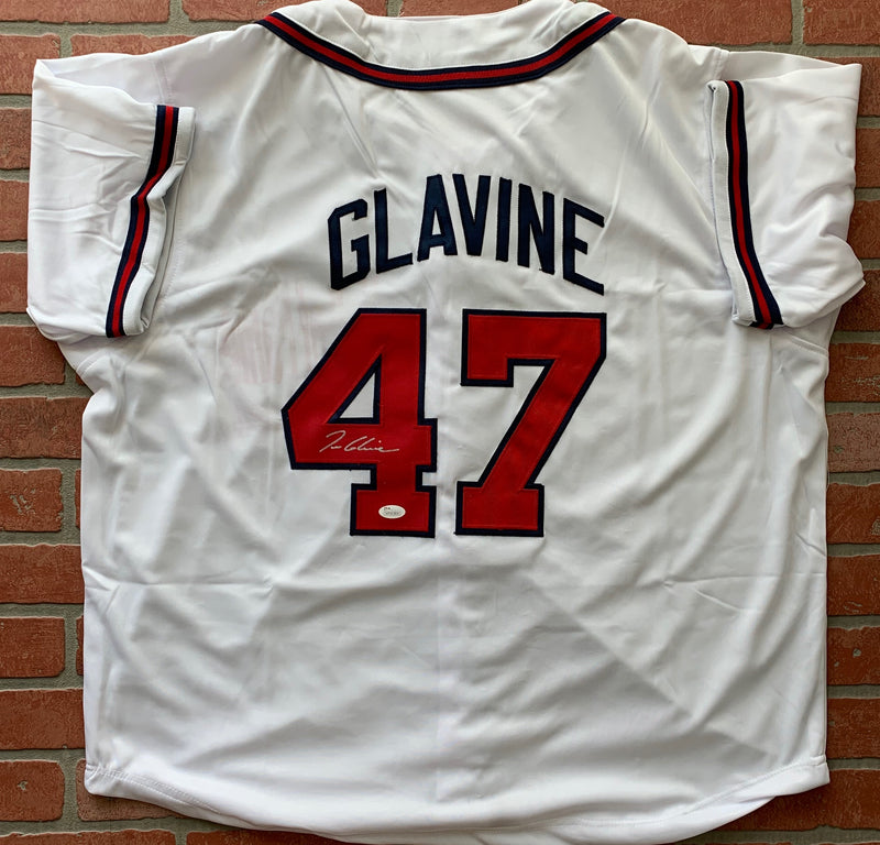 Tom Glavine Autographed and Framed Gray Braves Jersey