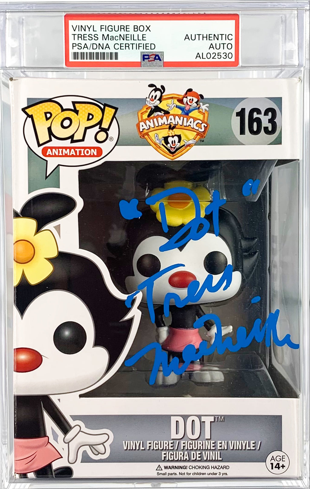 Tress MacNeille signed inscribed Animaniacs Funko Pop #163 PSA Encapsulated