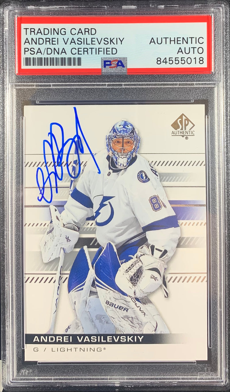 Andrei Vasilevskiy auto card Upper Deck SP Authentic #75 2019 Lightning PSA Encap