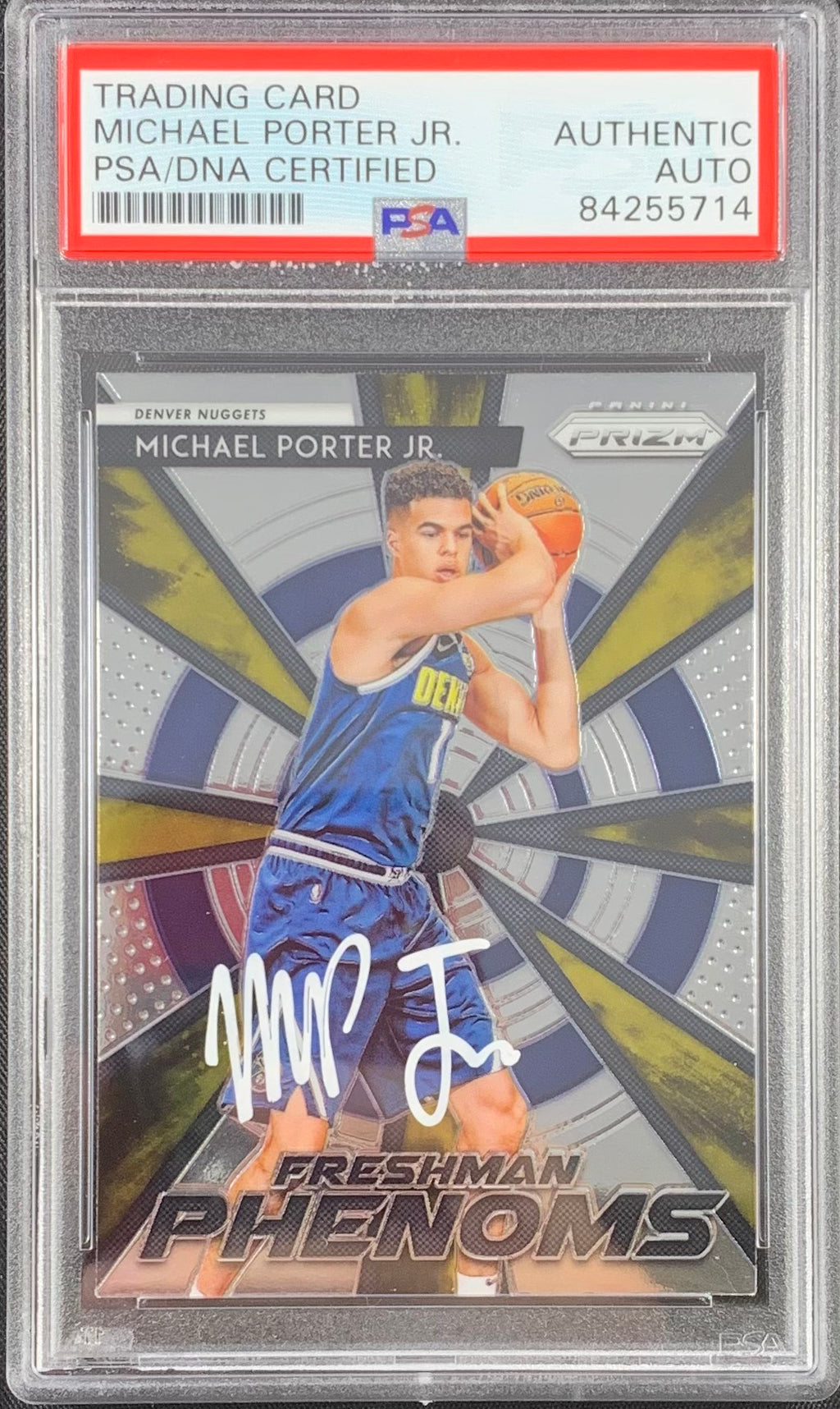 Michael Porter Jr. signed RC Panini Prizm #12 Denver Nuggets PSA Encapsulated - JAG Sports Marketing