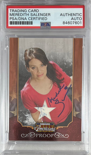 Meredith Salenger autographed 2009 Donruss Americana card #67 PSA Encapsulated