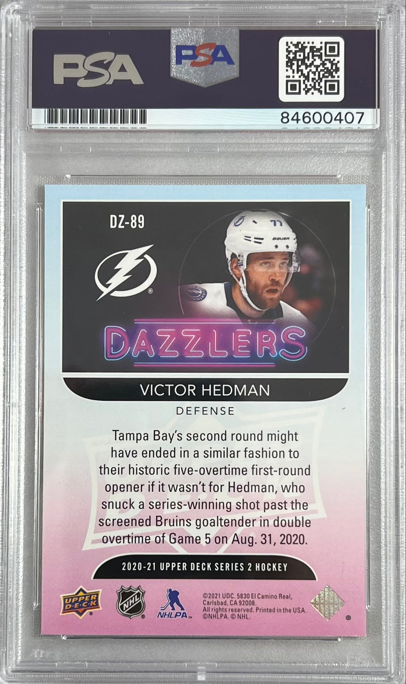 Victor Hedman auto 2020-21 Upper Deck card #DZ-89 PSA Gem Mint 10 Lightning