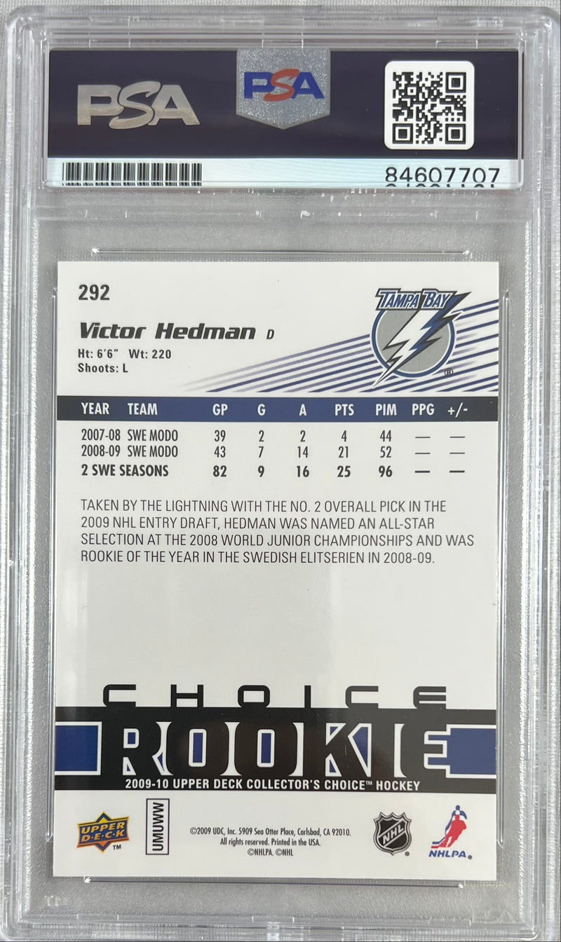 Victor Hedman auto RC Upper Deck Choice Rookie #292 2009 Lightning PSA Encap