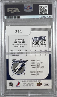 Victor Hedman auto Upper Deck Victory Gold RC #331 Lightning PSA Encapsulated