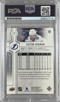 Victor Hedman auto signed 2019-20 Upper Deck #27 card Lightning PSA Encapsulated