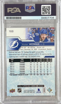 Victor Hedman auto signed 2016 Upper Deck #168 card Lightning PSA Encapsulated