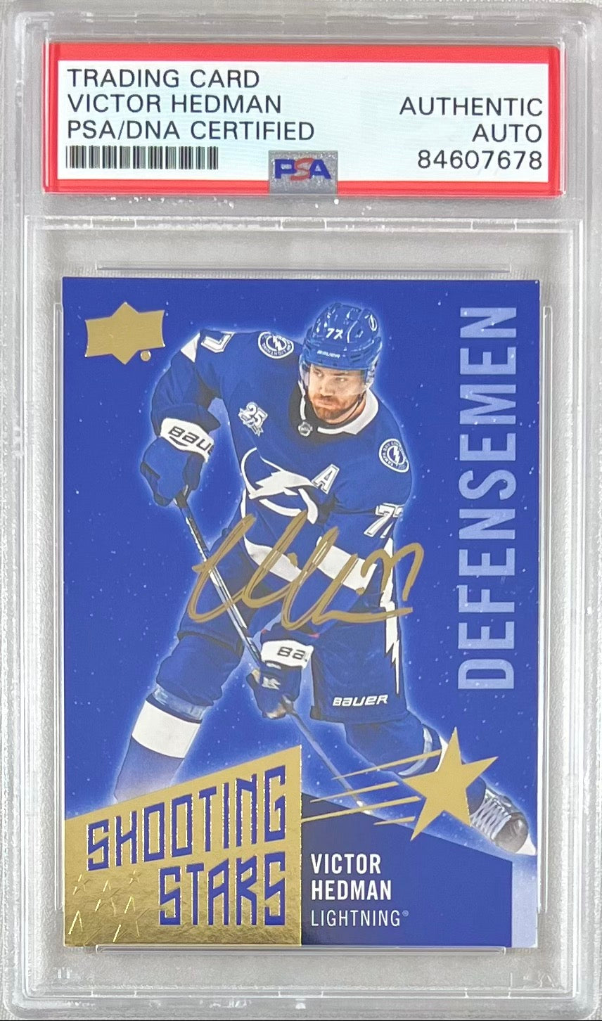 Victor Hedman auto 2018-19 Upper Deck #SSD-10 card Lightning PSA Encap –  JAG Sports Marketing