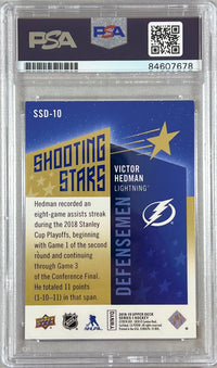 Victor Hedman auto 2018-19 Upper Deck #SSD-10 card Lightning PSA Encapsulated