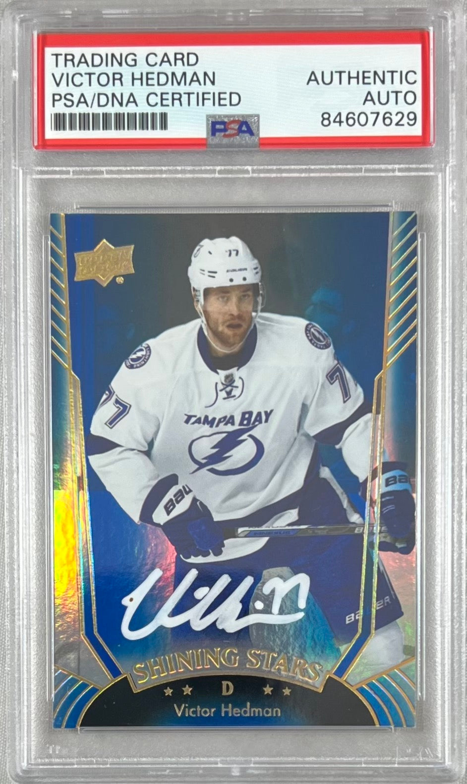 Victor Hedman auto 2016-17 Upper Deck #SS-10 card Lightning PSA Encapsulated