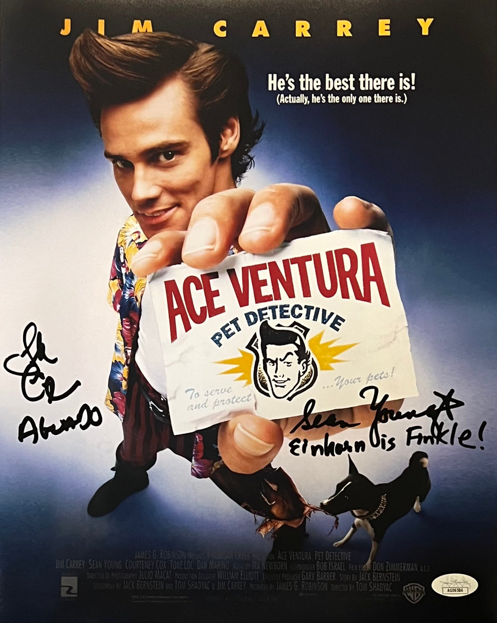 Sean Young John Capodice signed inscribed 11x14 photo Ace Ventura JSA Witness