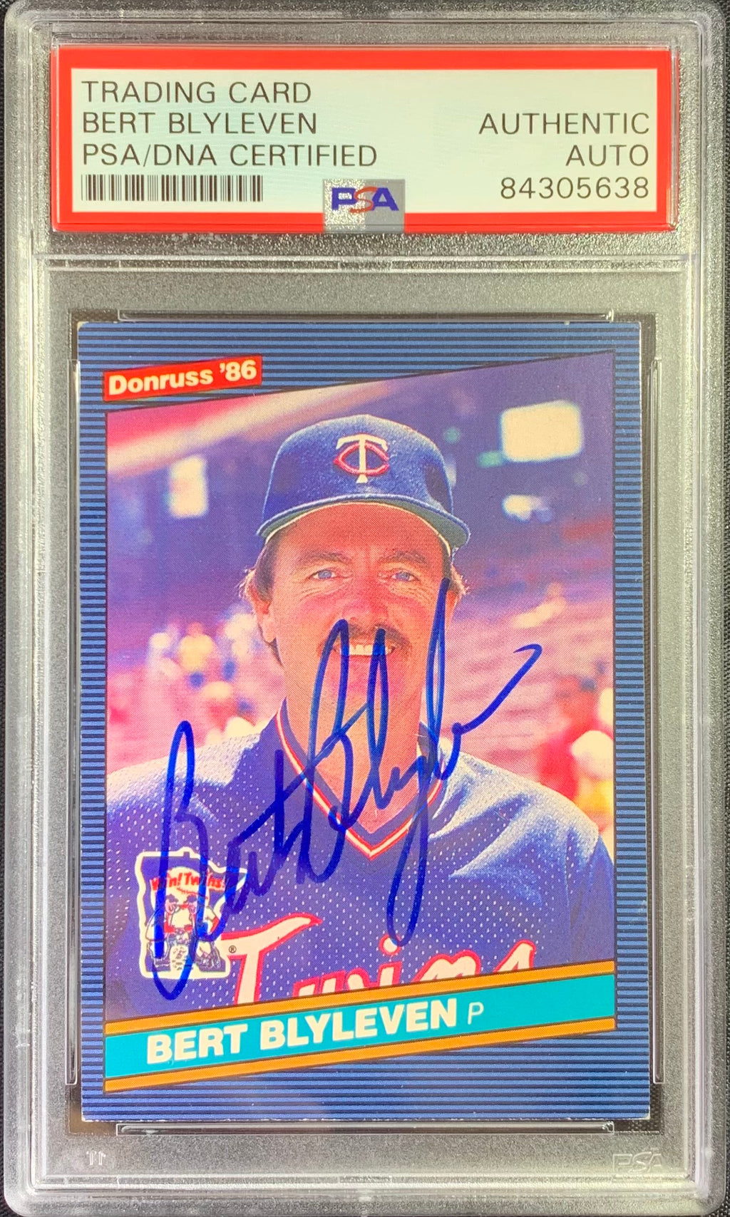 Bert Blyleven auto card 1986 Donruss #649 MLB Minnesota Twins PSA Encapsulated