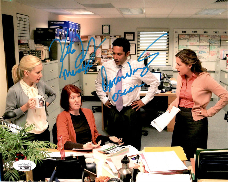 Kate Flannery Oscar Nunez signed inscribed 8x10 photo The Office JSA Witness