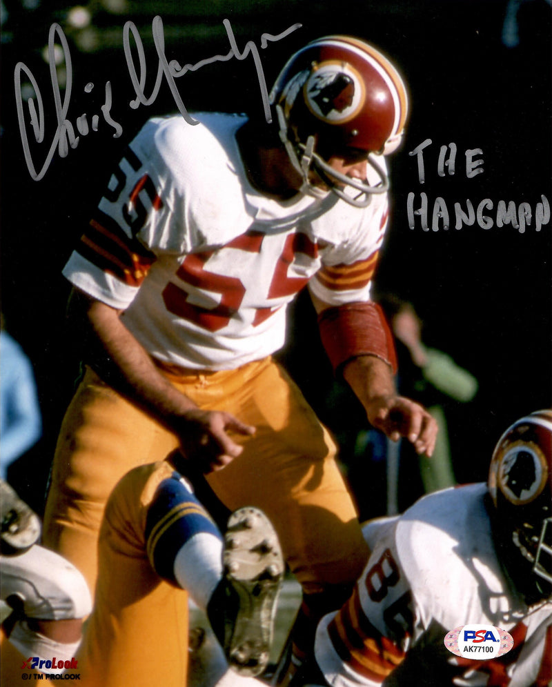 Chris Hanburger signed inscribed 8x10 photo NFL Washington Redskins PSA COA