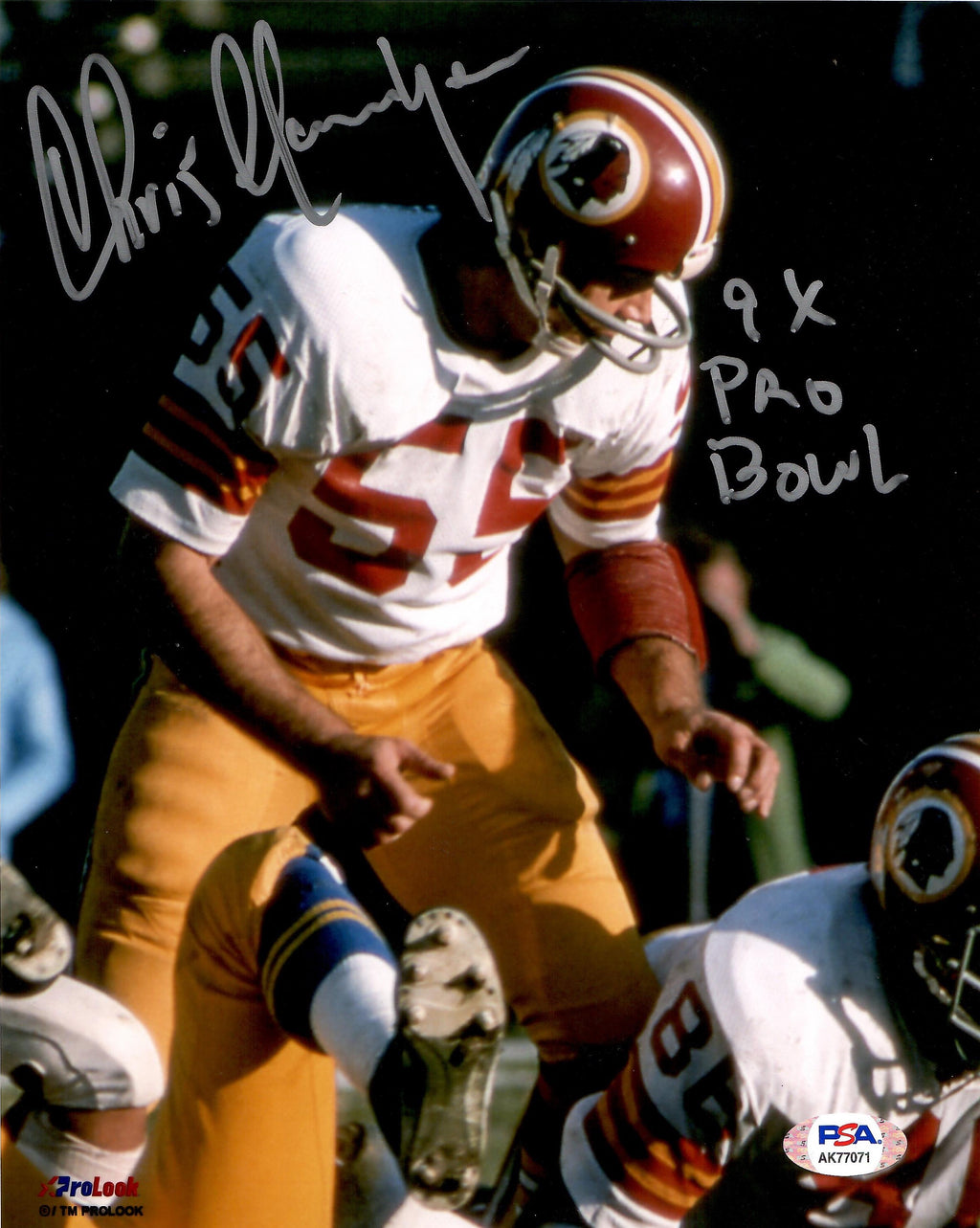 Chris Hanburger signed inscribed 8x10 photo NFL Washington Redskins PSA COA