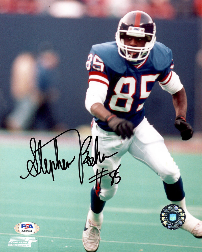 Stephen Baker autographed signed 8x10 photo NFL New York Giants PSA COA